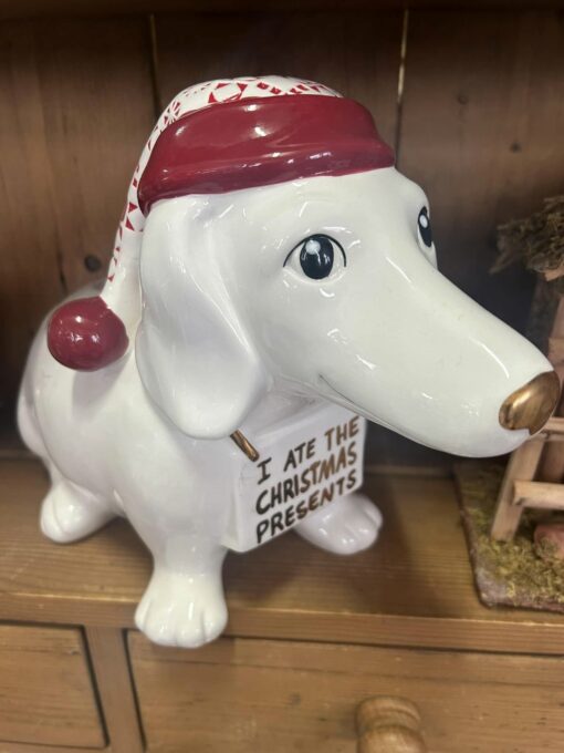 Funny Christmas Dog Figurine